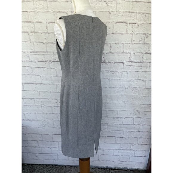 KASPER Women's Office Dress Petite Gray Sleeveless Sheath Lined Back Zip Size 6P - Picture 14 of 16